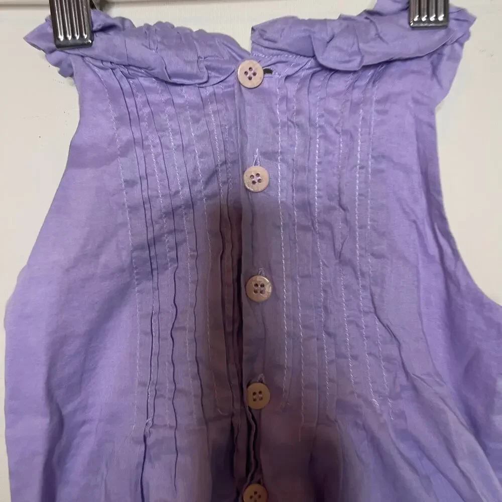 Il Gufo girls lavender purple sleeveless lined cotton dress sz 4